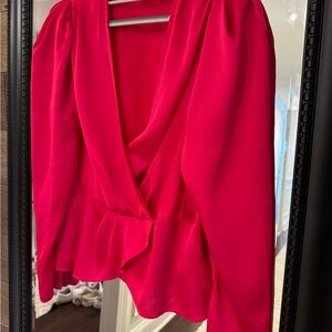 Hot pink satin shirt